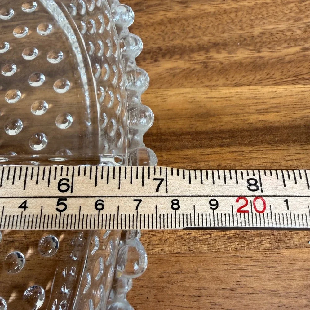 Vintage Duncan Miller Clear Hobnail Glass Divided Relish Dish Serving Tray